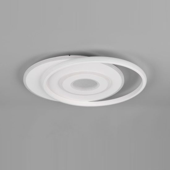 Plafoniera led 36w 3000k per soggiorno moderna bianca a due livelli sfalsati