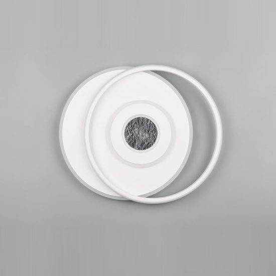 Plafoniera led 36w 3000k per soggiorno moderna bianca a due livelli sfalsati