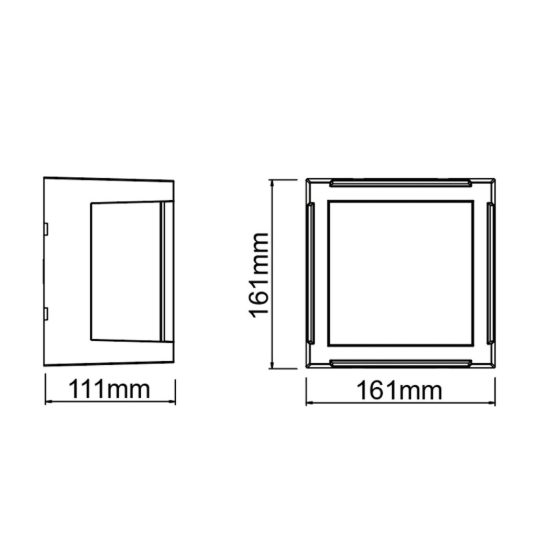 Applique da esterno moderna nera led 15w cct 2700k 4000k ip65