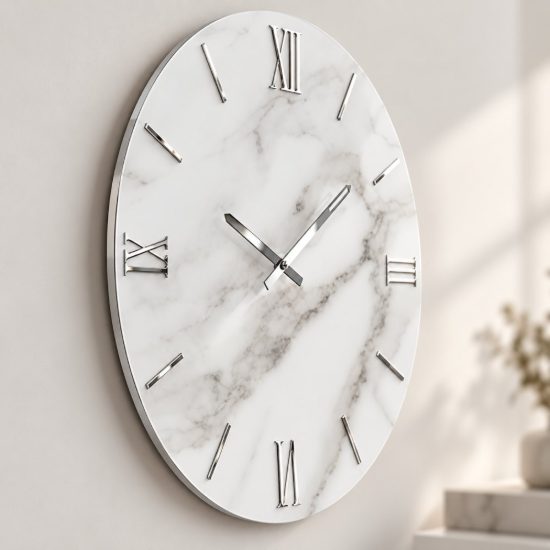 Orologio resina a parete moderno rotondo effetto marmorizzato 60cm