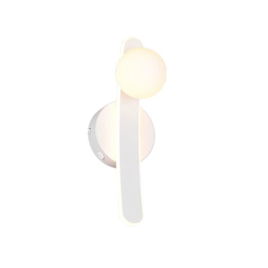 Applique per comodino camera da letto led 11w cct 2300k 3000k 4000k bianca braccio curvo sfera in vetro