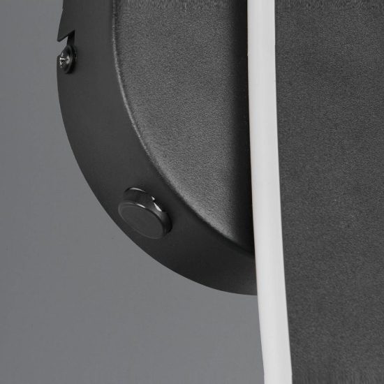 Applique per comodino camera da letto led 11w cct 2300k 3000k 4000k nera braccio curvo sfera in vetro
