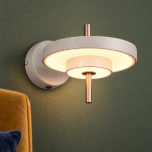 Applique per soggiorno led 10w cct 2300k 3000k 4000k grigio caldo caffe a dischi sovrapposti