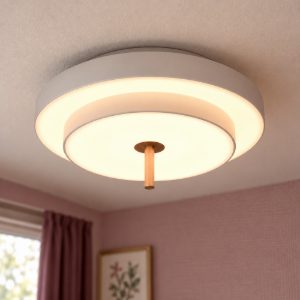 Plafoniera led 34,5w cct 2300k 3000k 4000k moderna rotonda grigio caldo caffe a dischi sovrapposti