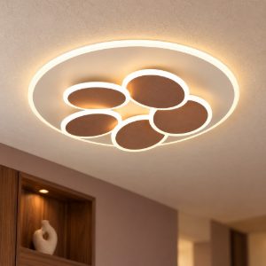 Plafoniera led 35w cct 2700k 6500k con telecomando rotonda caffe con cerchi luminosi