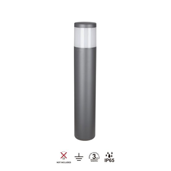 Lampione da giardino ip65 h65cm moderno grigio scuro