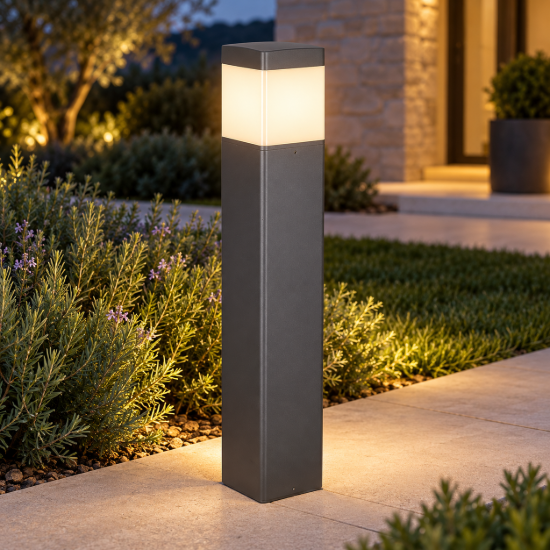 Lampione da giardino ed esterno  h65cm grigio antracite ip65