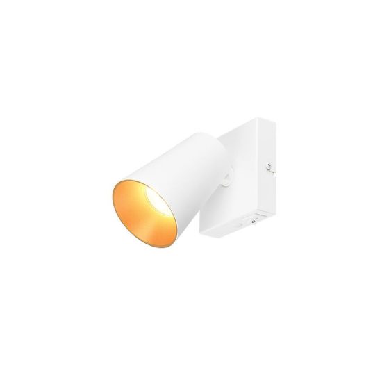 Applique per comodino camera da letto bianca con anello intercambiabile bianco o oro interruttore