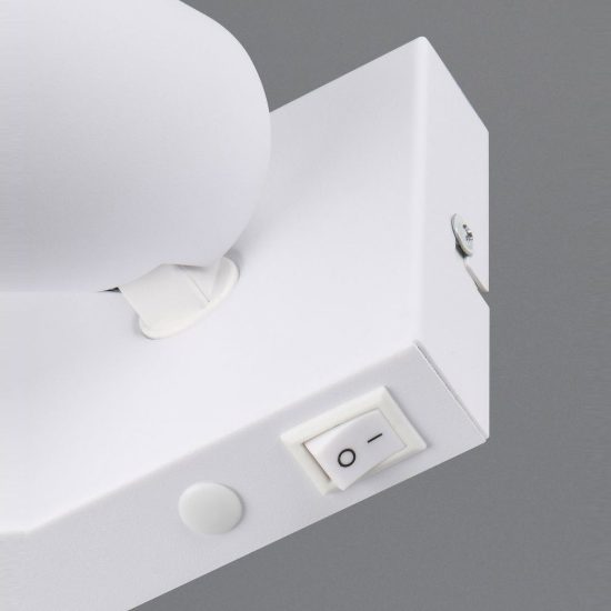Applique per comodino camera da letto bianca con anello intercambiabile bianco o oro interruttore