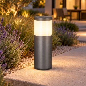Lampioncino basso da giardino ip65 h35cm grigio scuro
