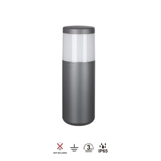 Lampioncino basso da giardino ip65 h35cm grigio scuro