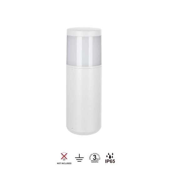 Lampione basso da giardino ip65 moderno bianco h35 cm