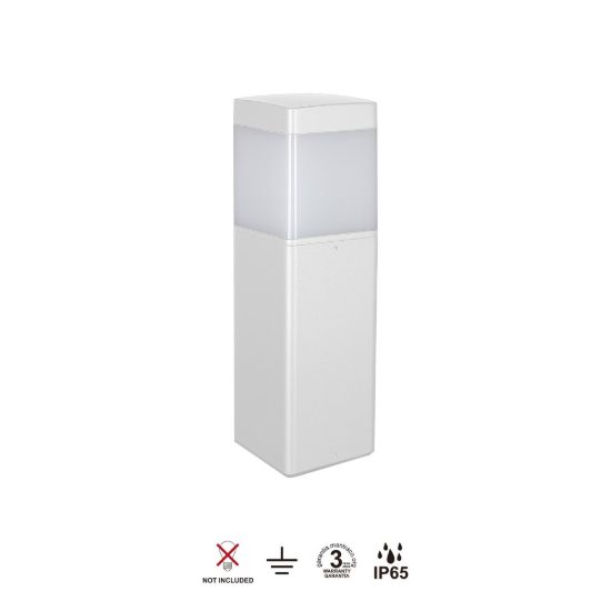 Lampione basso da giardino ip65 h35cm moderno bianco