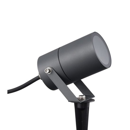 Faretto da esterno prato ip65 orientabile 24cm moderno grigio scuro