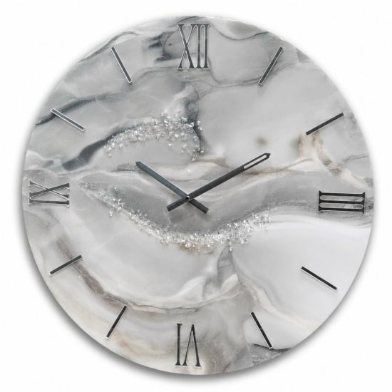 Grande orologio da parete moderno resina con cristalli rotondo 80cm