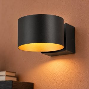 Applique per soggiorno led 10w cct 2700k 6000k con telecomando orientabile moderna nera