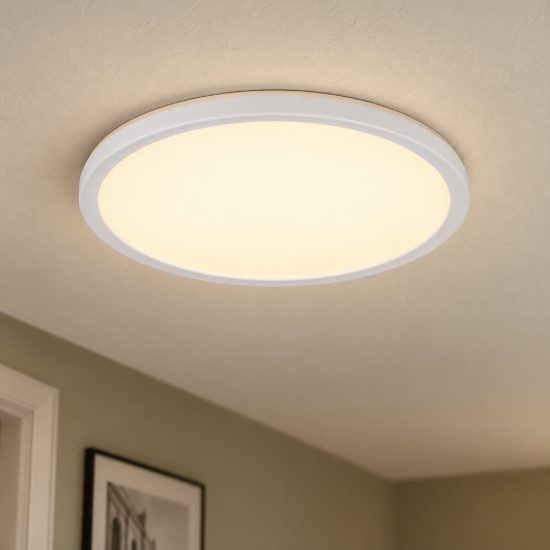 Plafoniera led 18w cct 2700k 6500k con telecomando moderna rotonda bianca piatta
