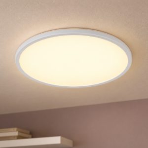 Plafoniera led 22w cct 2700k 6500k con telecomando moderna rotonda bianca piatta