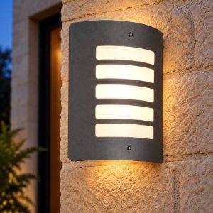 Applique da esterno ip44 moderna nera in alluminio pressofuso