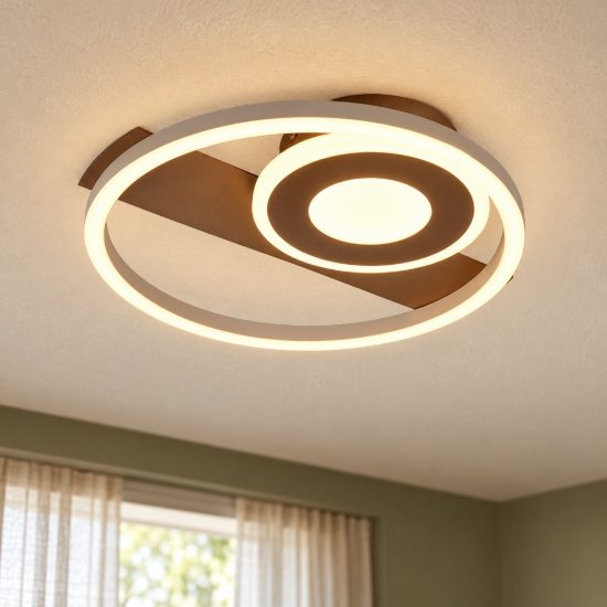 Plafoniera led 22w 3000k moderna caffe con elementi fluttuanti