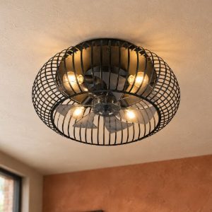 Ventilatore da soffitto con 3 luci telecomando nero