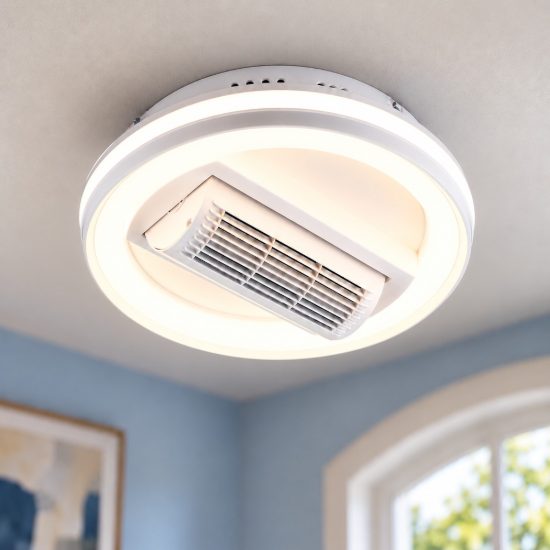 Ventilatore da soffitto con luce led 37w cct 2700k 6500k con telecomando bianco senza pale
