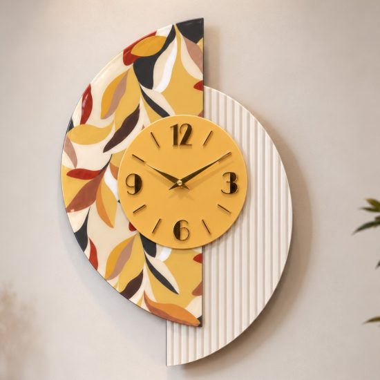 Orologio da parete moderno carta da parati dettagli oro lucido