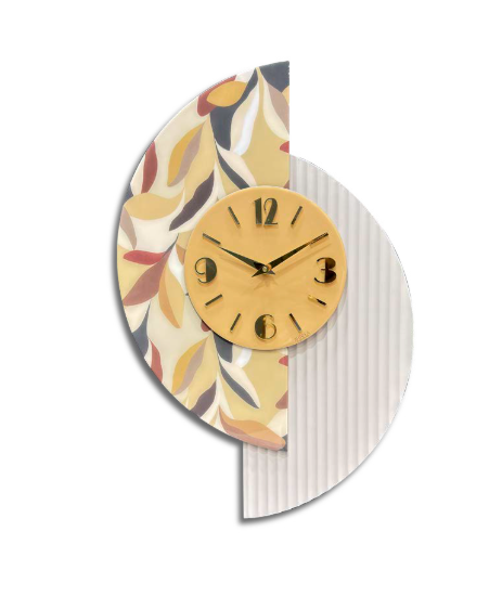Orologio da parete moderno carta da parati dettagli oro lucido
