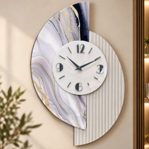Orologio a parete design moderno carta da parati e resina per cucina