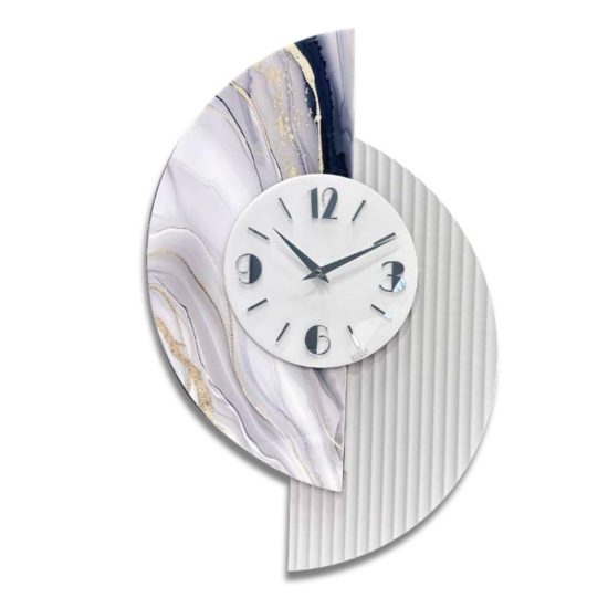 Orologio a parete design moderno carta da parati e resina per cucina
