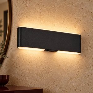 Applique per soggiorno ricaricabile magnetica led 2w cct 2700k 6500k con telecomando bi-emissione nera