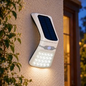 Applique da esterno solare led 3,5w 4000k con sensore di movimento ip44 orientabile bianca