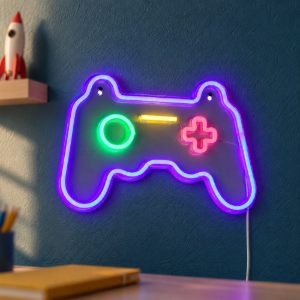 Applique led 5w usb-c decorativa per cameretta a forma di joypad trasparente