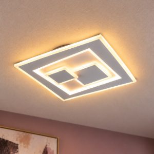 Plafoniera led 34w cct 2700k 6500k con telecomando moderna quadrata bianca effetto 3d