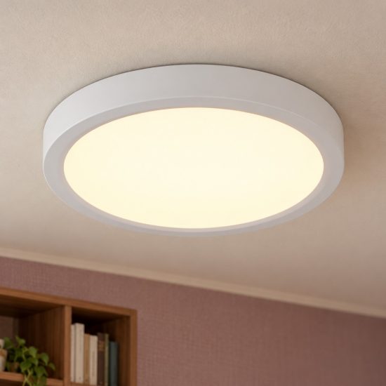 Plafoniera led 18w cct 2300k 3000k 4000k moderna rotonda bianca con fissaggio rapido