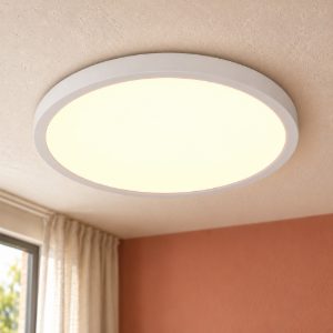 Plafoniera led 30w cct 2300k 3000k 4000k moderna rotonda bianca con fissaggio rapido