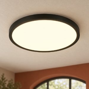 Plafoniera led 30w cct 2300k 3000k 4000k moderna rotonda nera con fissaggio rapido