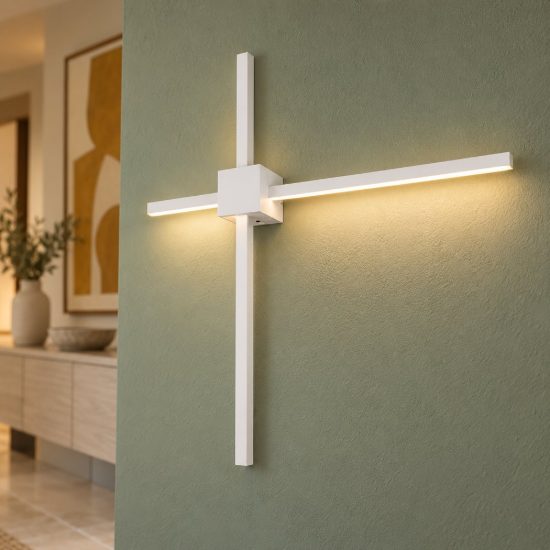 Applique per salotto led 14w cct 2300k 3000k 4000k a doppia barra bianca a luce indiretta