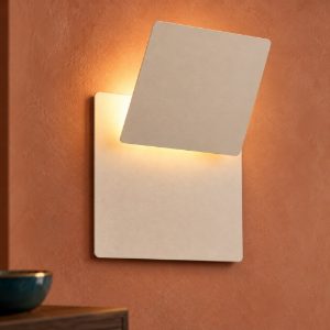 Applique per soggiorno led 6w 3000k moderna quadrata beige caldo a luce indiretta orientabile