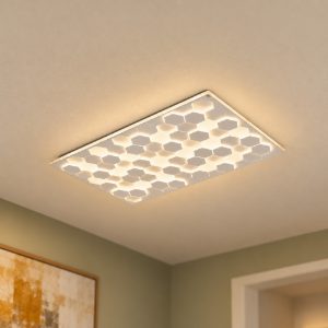 Plafoniera led 66w 2000k 4000k dim to warm per soggiorno rettangolare alveolare bianca