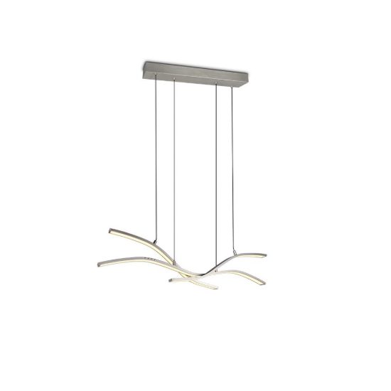 Lampadario per salotto led 46w cct 2700k 6500k con telecomando motorizzato nichel opaco con diffusori apribili