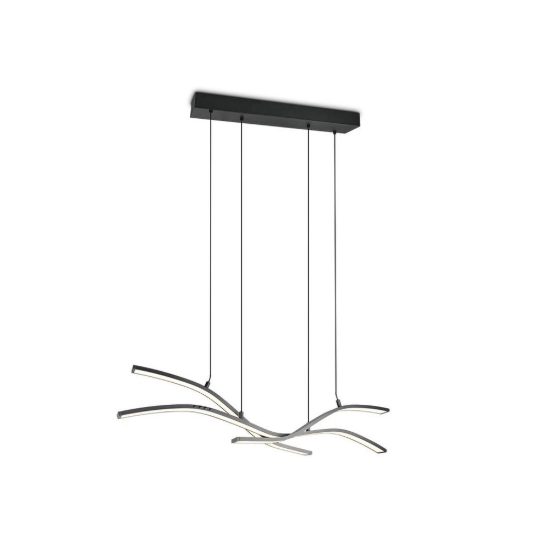 Lampadario per sala da pranzo led 46w cct 2700k 6500k con telecomando motorizzato nero con diffusori apribili