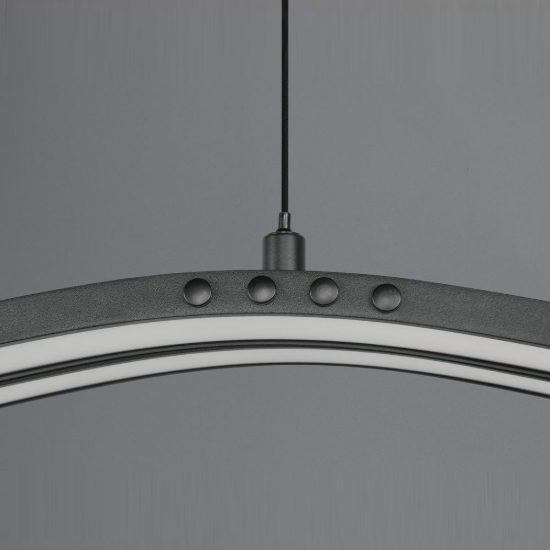 Lampadario per sala da pranzo led 46w cct 2700k 6500k con telecomando motorizzato nero con diffusori apribili
