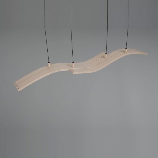 Lampadario per soggiorno led 46w cct 2700k 6500k con telecomando motorizzato tortora con diffusori apribili