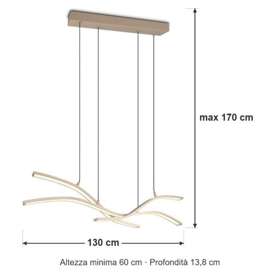 Lampadario per soggiorno led 46w cct 2700k 6500k con telecomando motorizzato tortora con diffusori apribili