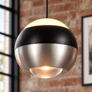 Lampada a sospensione led 8w cct 2300k 3000k 4000k per sala da pranzo bi-emissione nichel opaco nera