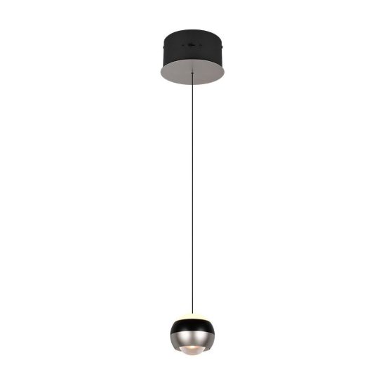 Lampada a sospensione led 8w cct 2300k 3000k 4000k per sala da pranzo bi-emissione nichel opaco nera