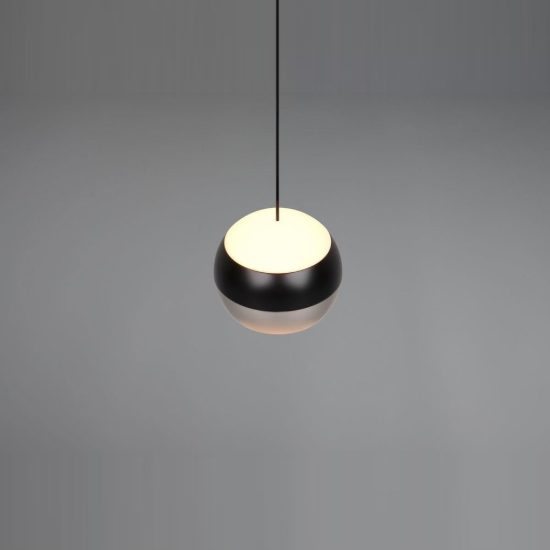 Lampada a sospensione led 8w cct 2300k 3000k 4000k per sala da pranzo bi-emissione nichel opaco nera