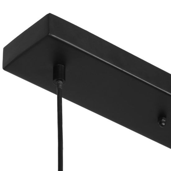 Lampadario a sospensione 3 luci per sala da pranzo nero con diffusori in rete metallica nera