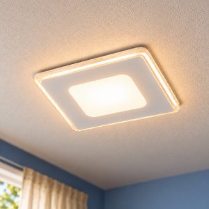 Faretto da incasso per cartongesso led 5w 3000k ip44 quadrato bianco opaco
